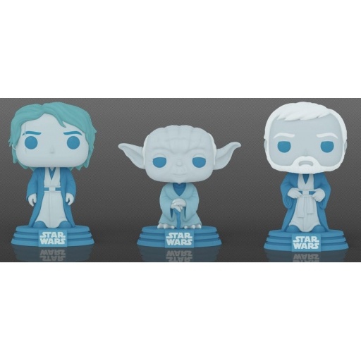 Figurine Funko POP Fantômes de la Force : Anakin Skywalker, Yoda & Obi- Wan Kenobi (Endor) (Glow in the Dark)