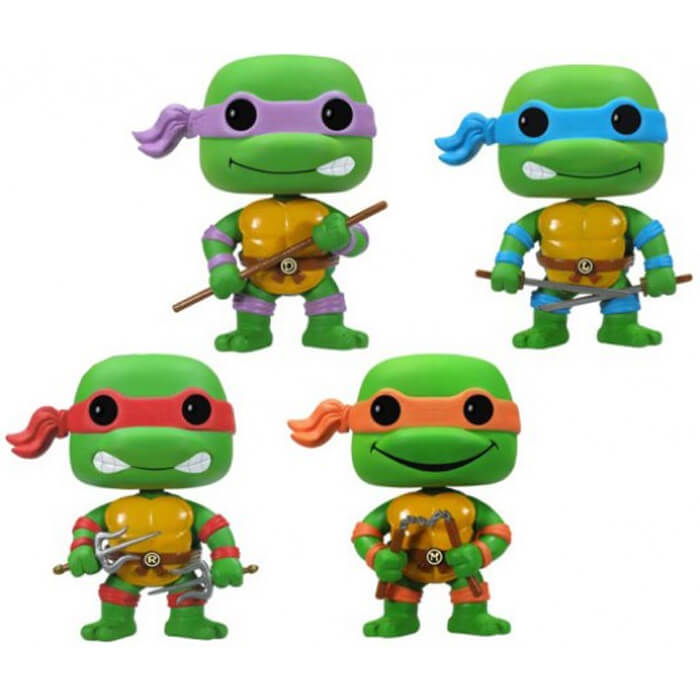 Figurine Funko POP Donatello, Raphael, Michelangelo & Leonardo (Glow in The Dark + 4 Pack) (Tortues Ninja)