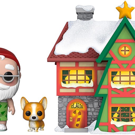Figurine Funko POP Père Noël & Nutmeg devant sa maison (Peppermint Lane)