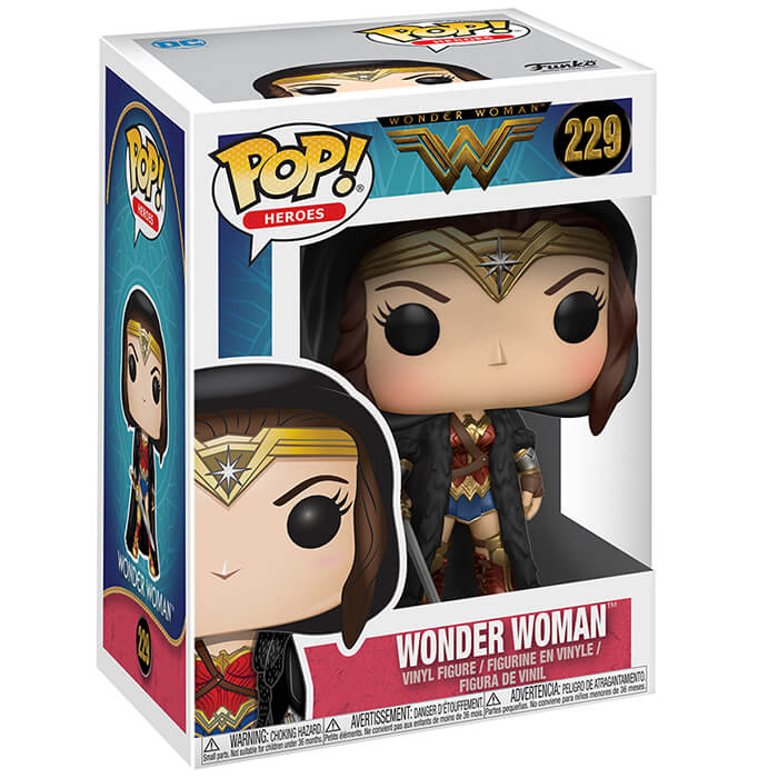Wonder Woman sur la photo dans sa boîte