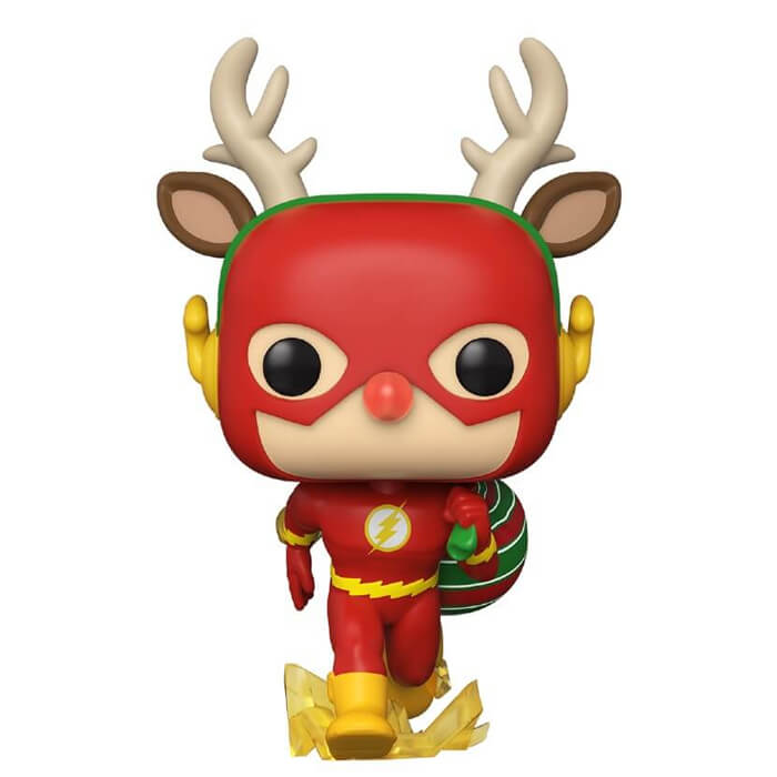 Figurine Funko POP Flash en renne de Noël (DC Super Heroes)