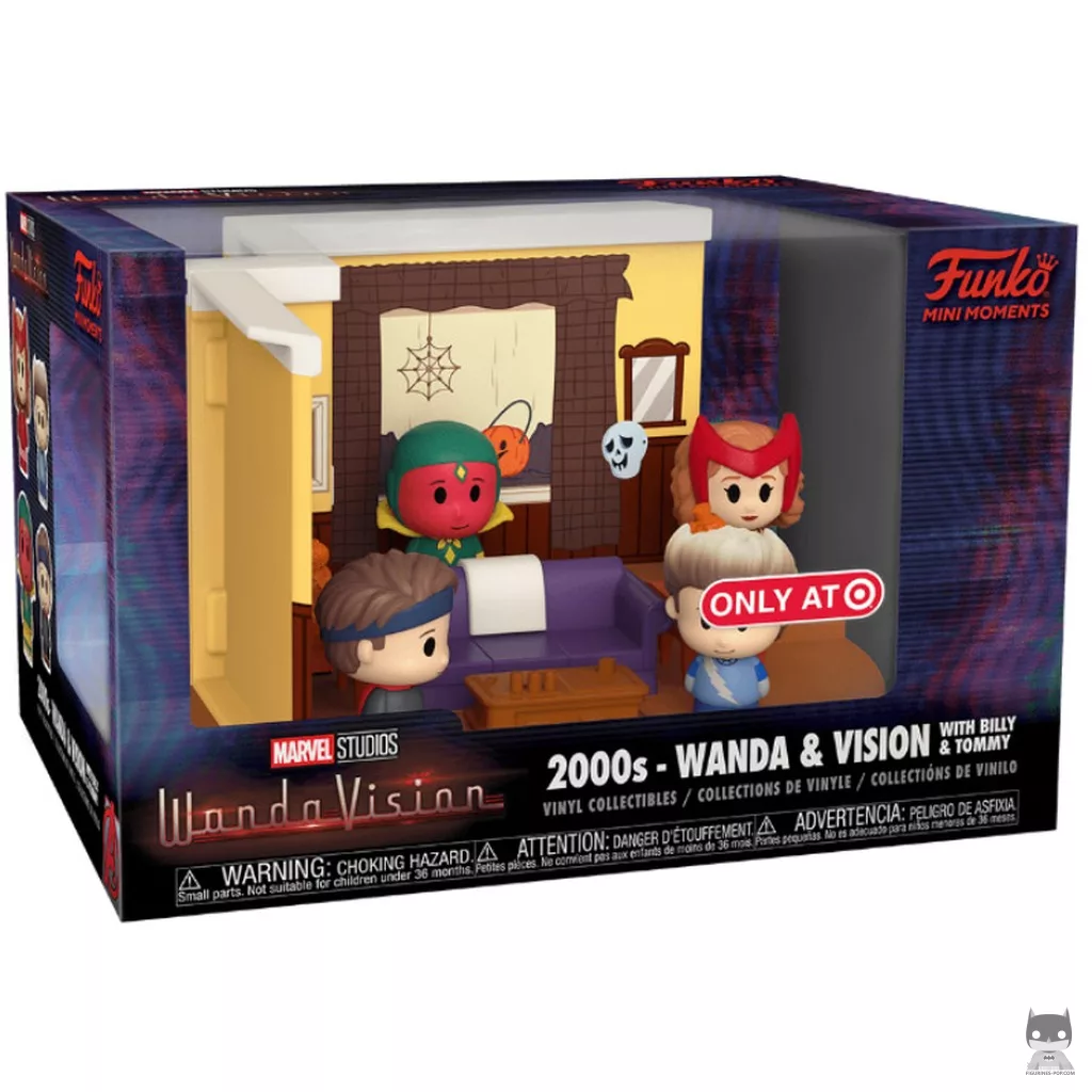 Figurine Funko POP Années 2000 - Wanda & Vision avec Billy & Tommy avec boîte