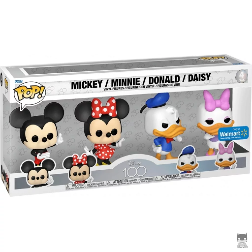 Figurine Funko POP Mickey Mouse, Minnie Mouse, Donald Duck & Daisy Duck avec boîte