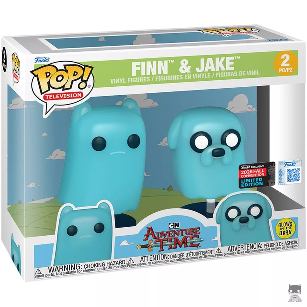 Figurine Funko POP Finn et Jake (Fantômes & Glow in the Dark + Pack de 2) avec boîte