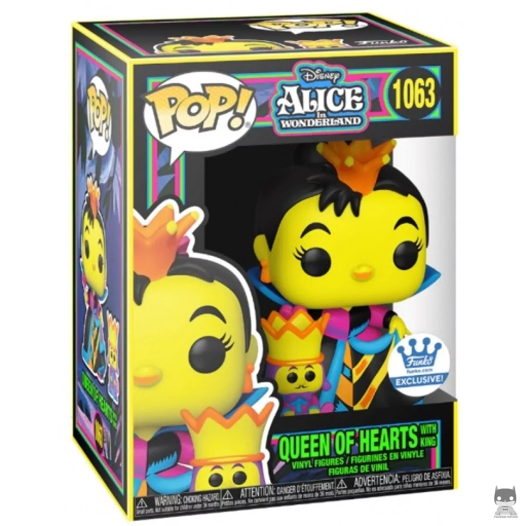 Figurine Funko POP Reine de Cœur avec Roi (Blacklight) avec boîte