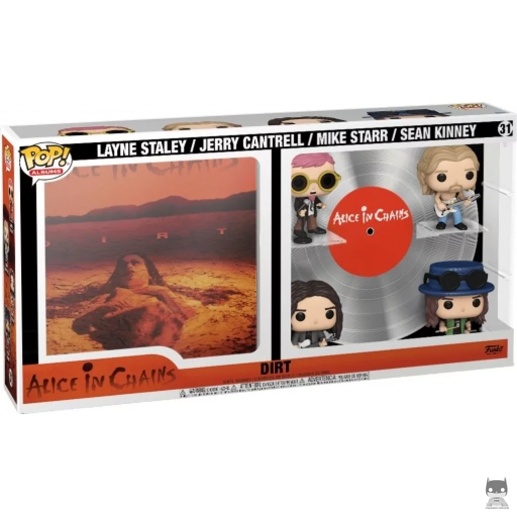Figurine Funko POP Alice in Chains : Dirt (Layne Staley, Jerry Cantrell, Mike Starr & Sean Kinney) avec boîte