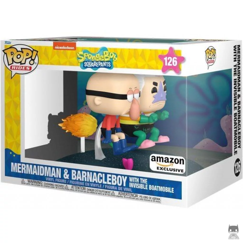Figurine Funko POP Homme Sirène et Bernard L’Ermite avec Boatmobile Invisible avec boîte