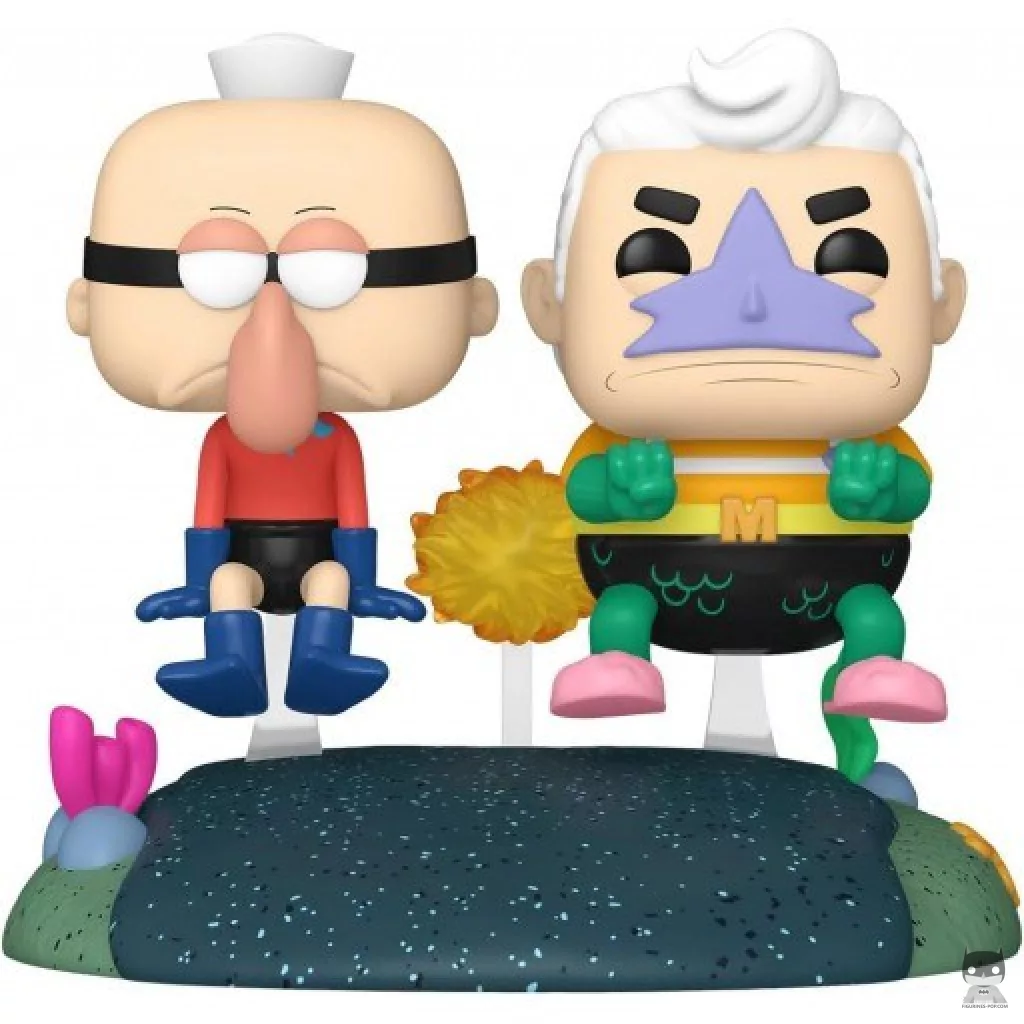 Figurine Funko POP Homme Sirène et Bernard L’Ermite avec Boatmobile Invisible (Bob l'Eponge)