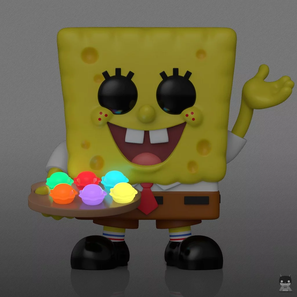 Figurine Funko POP Bob l'Éponge avec les Pâtés multicolores (Brille dans le noir) (Bob l'Eponge)