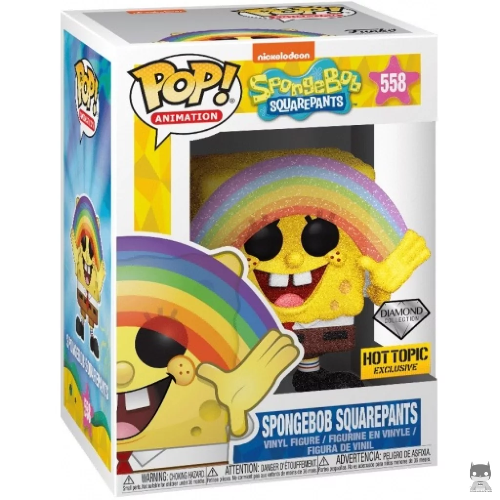 Figurine Funko POP Bob l'Eponge Arc-en-ciel (Diamond Glitter) avec boîte