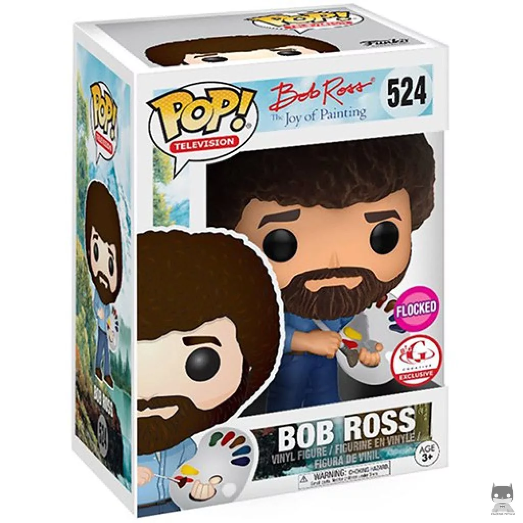 Figurine Funko POP Bob Ross (Flocked) avec boîte