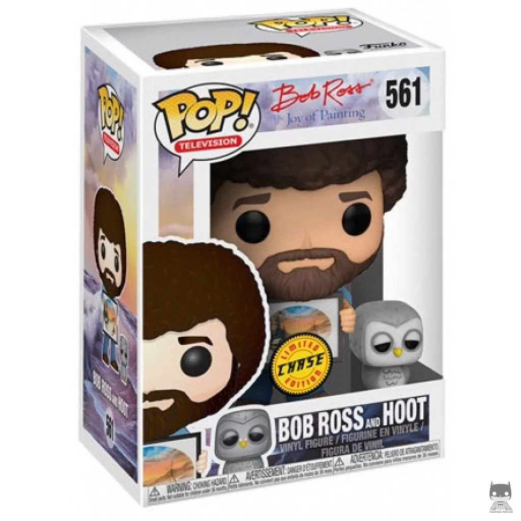 Figurine Funko POP Bob Ross & Hoot (Chase) avec boîte