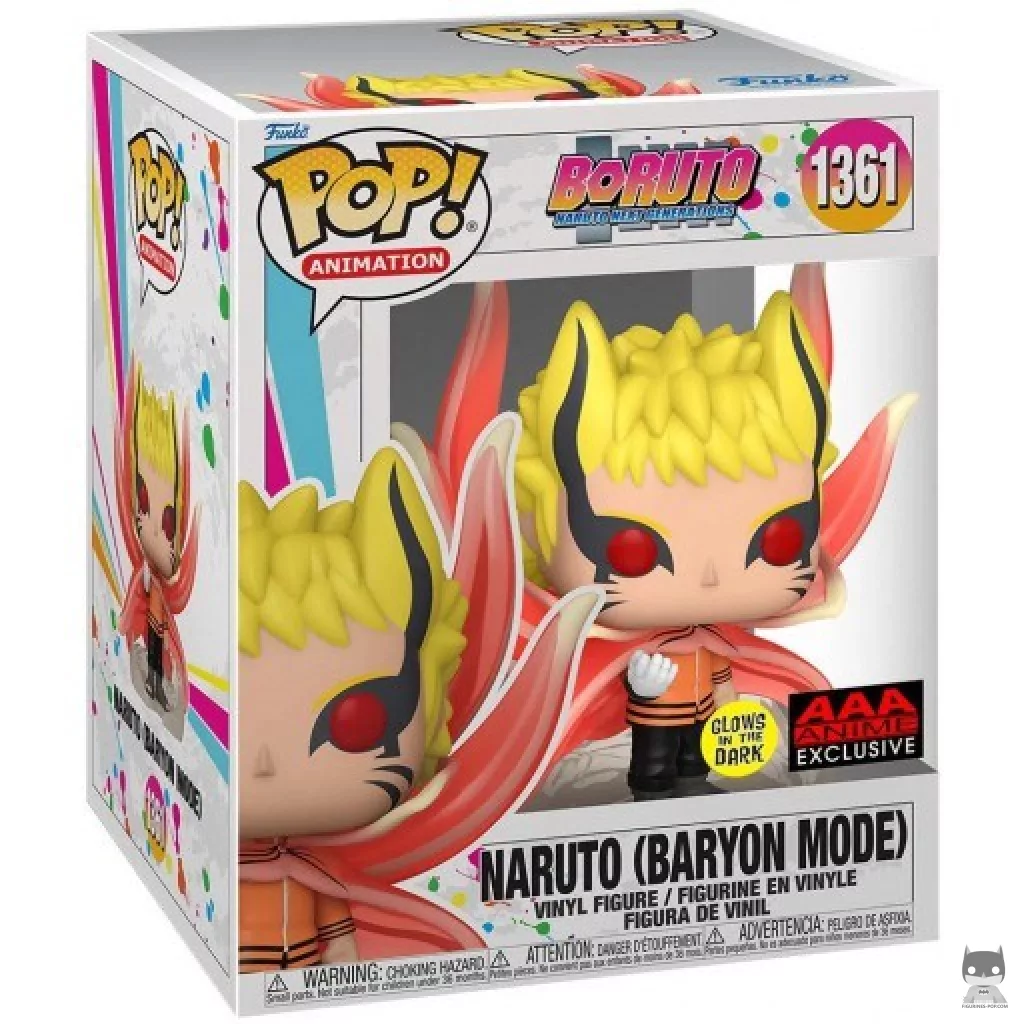Figurine Funko POP Naruto (Mode Baryon) (Supersized & Glow in the Dark) avec boîte