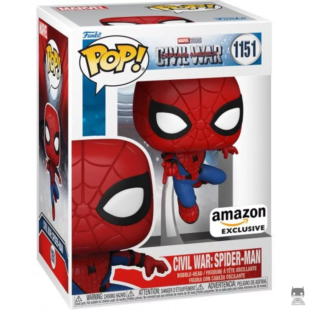 Figurine Funko POP Civil War : Spider-Man avec boîte