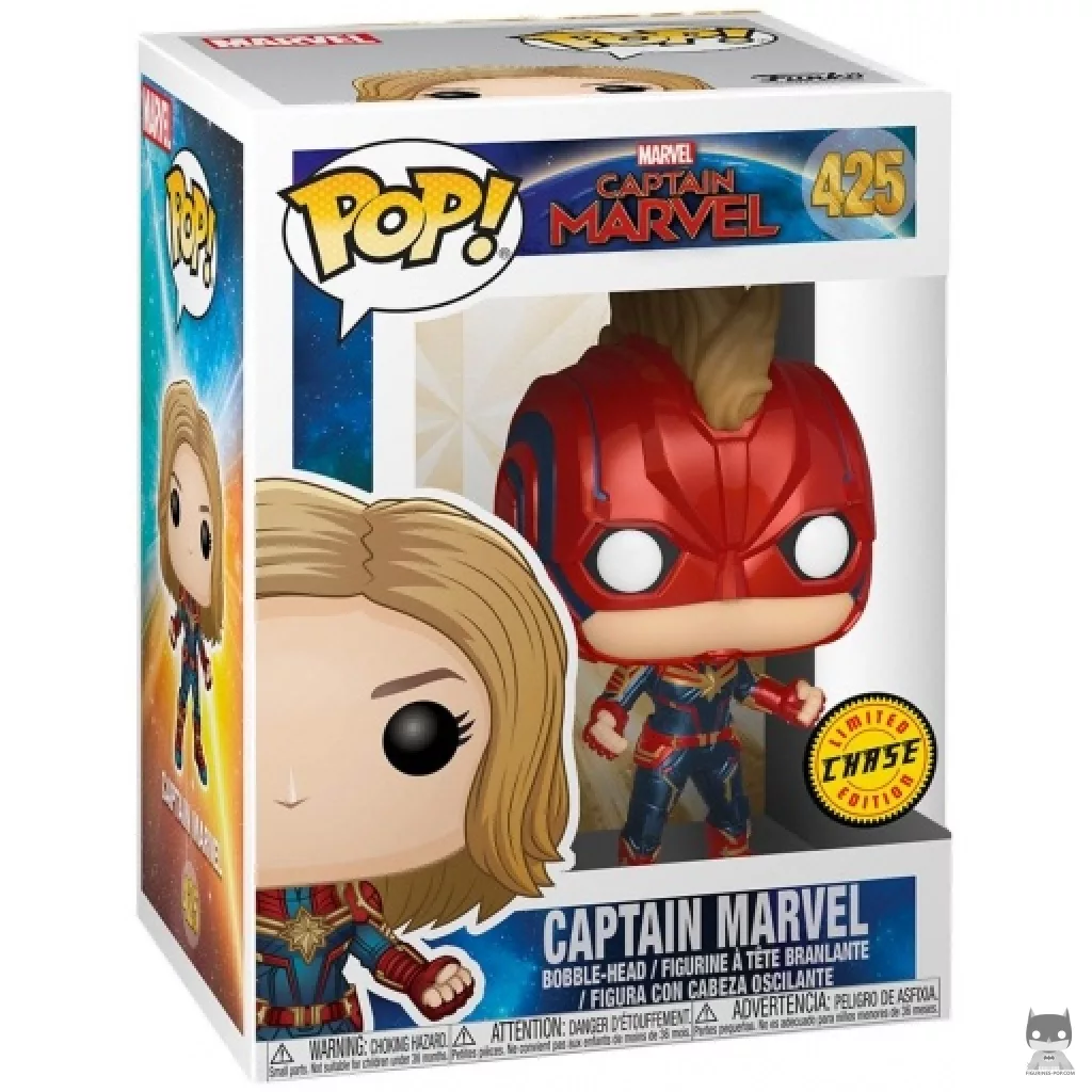 Figurine Funko POP Captain Marvel (Avec Masque) (Chase) avec boîte