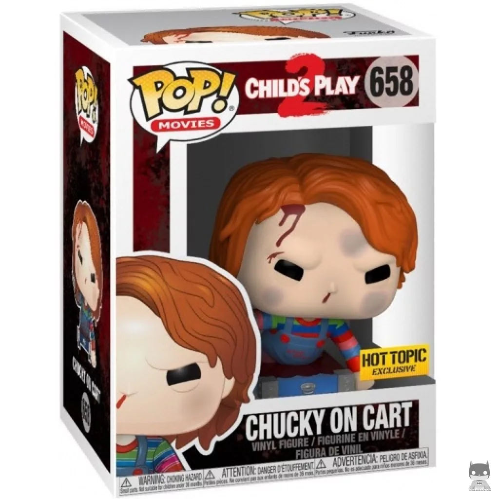 Figurine Funko POP Chucky sur chariot avec boîte