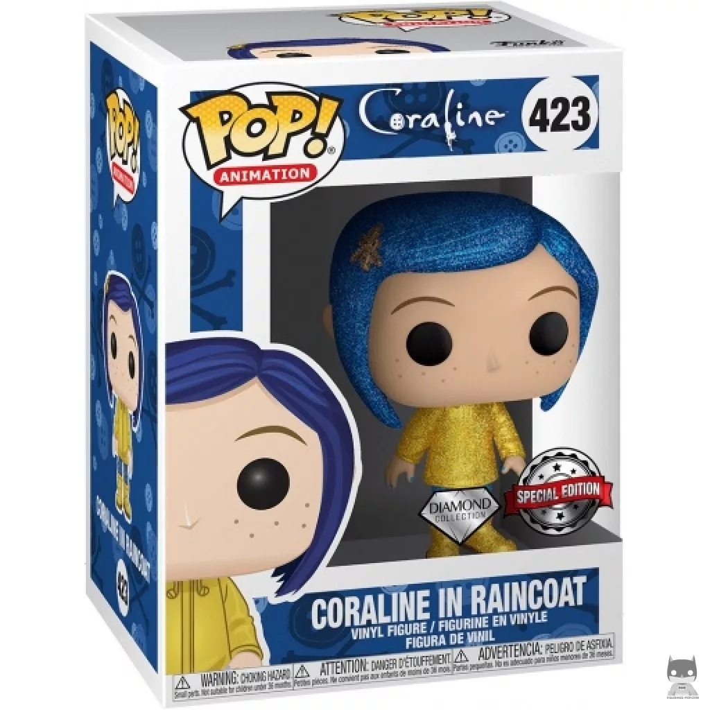 Figurine Funko POP Coraline en Imperméable (Diamond Glitter) avec boîte