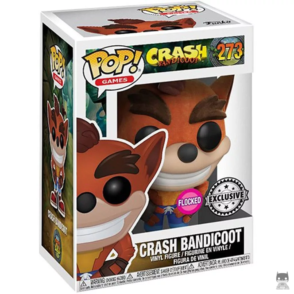 Figurine Funko POP Crash Bandicoot (Flocked) avec boîte