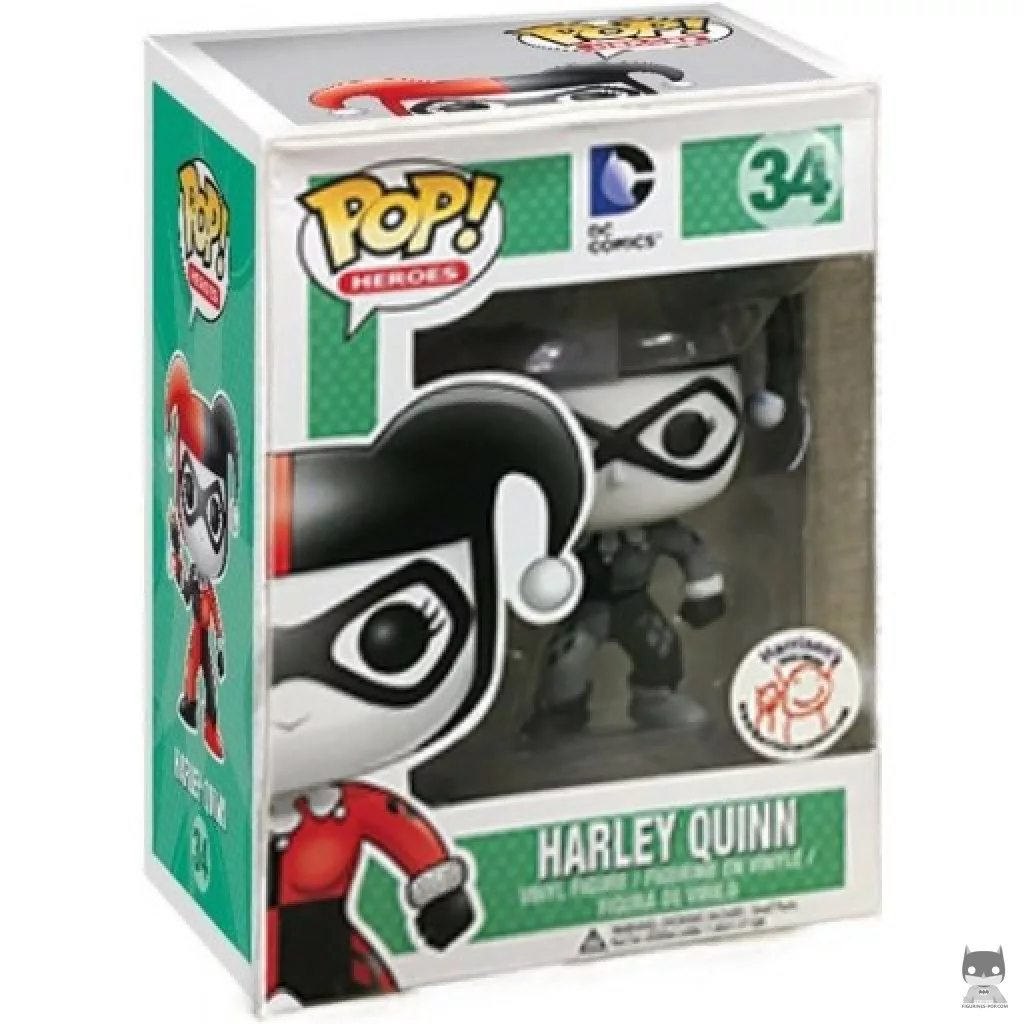 Figurine Funko POP Harley Quinn (Noir & Blanc) avec boîte