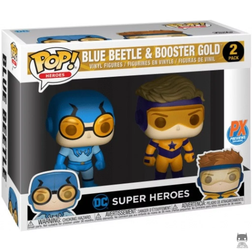 Figurine Funko POP Blue Beetle & Booster Gold avec boîte