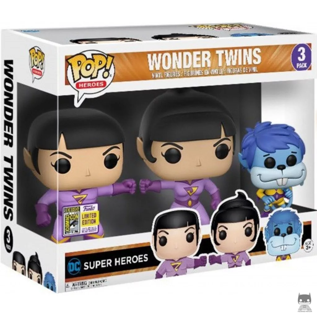 Figurine Funko POP Wonder Twins (Zan, Jayna & Gleek) avec boîte