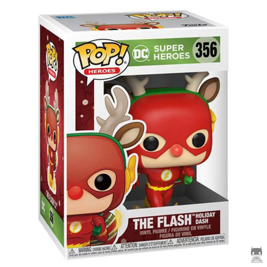 Figurine Funko POP Flash en renne de Noël avec boîte