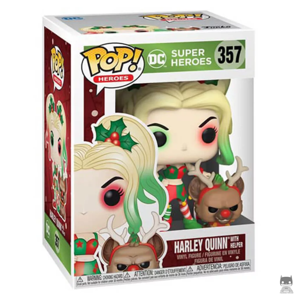 Figurine Funko POP Harley Quinn en lutin de Noël avec boîte
