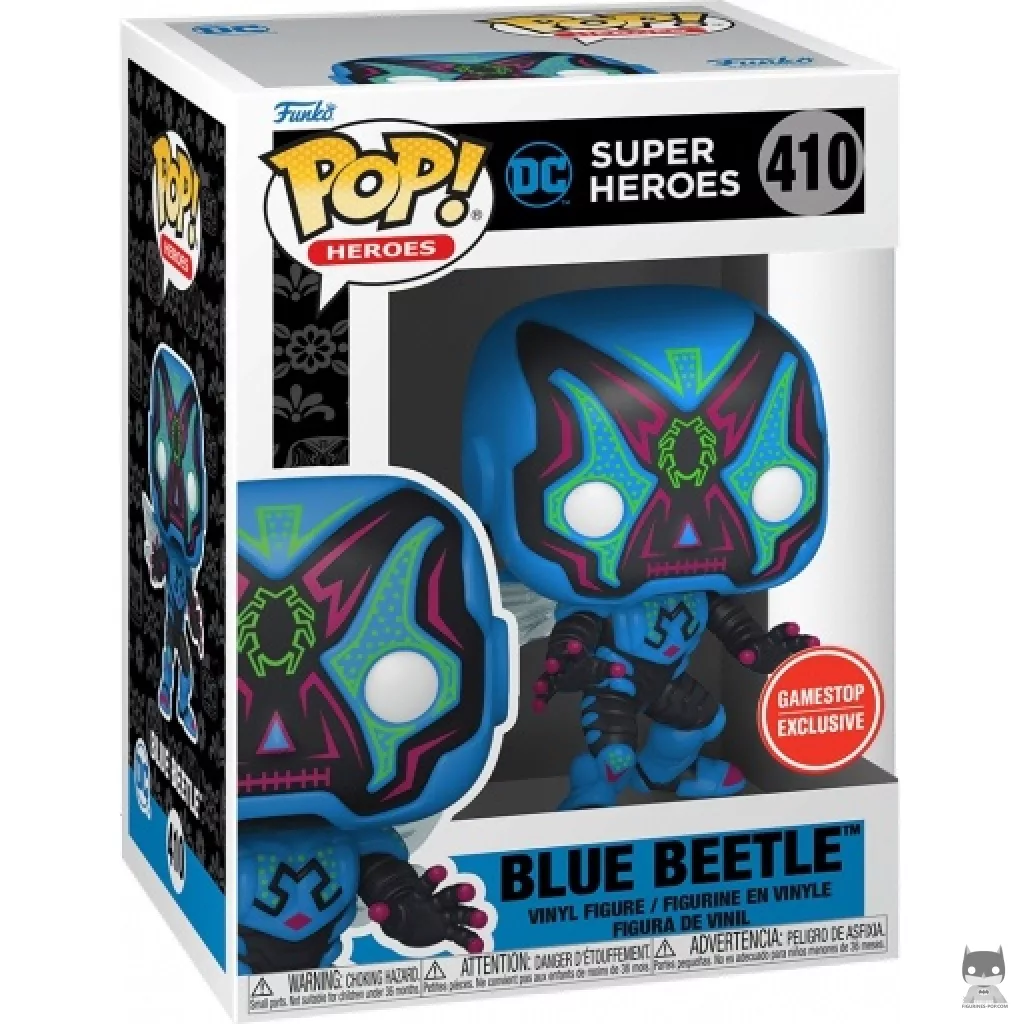 Figurine Funko POP Blue Beetle (Dia de los DC) (Glow in the Dark) avec boîte
