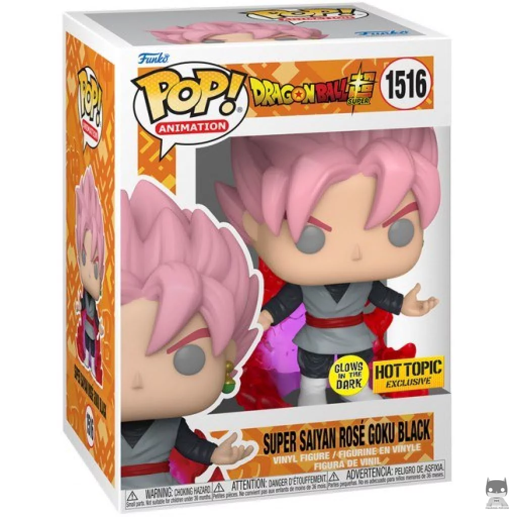 Figurine Funko POP Goku Black Super Saiyan Rosé (Glow in the Dark) avec boîte
