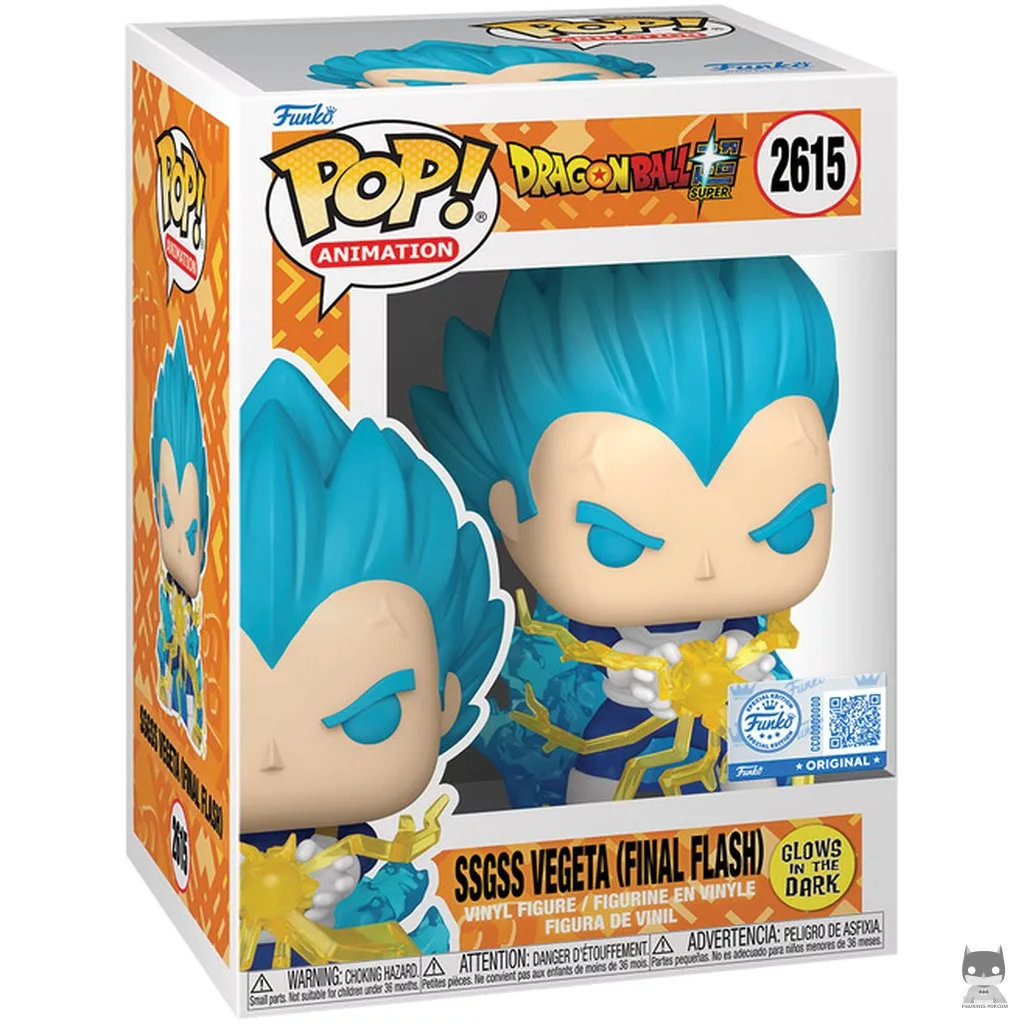 Figurine Funko POP Vegeta SSGSS (Final Flash) (Glow in the Dark) avec boîte