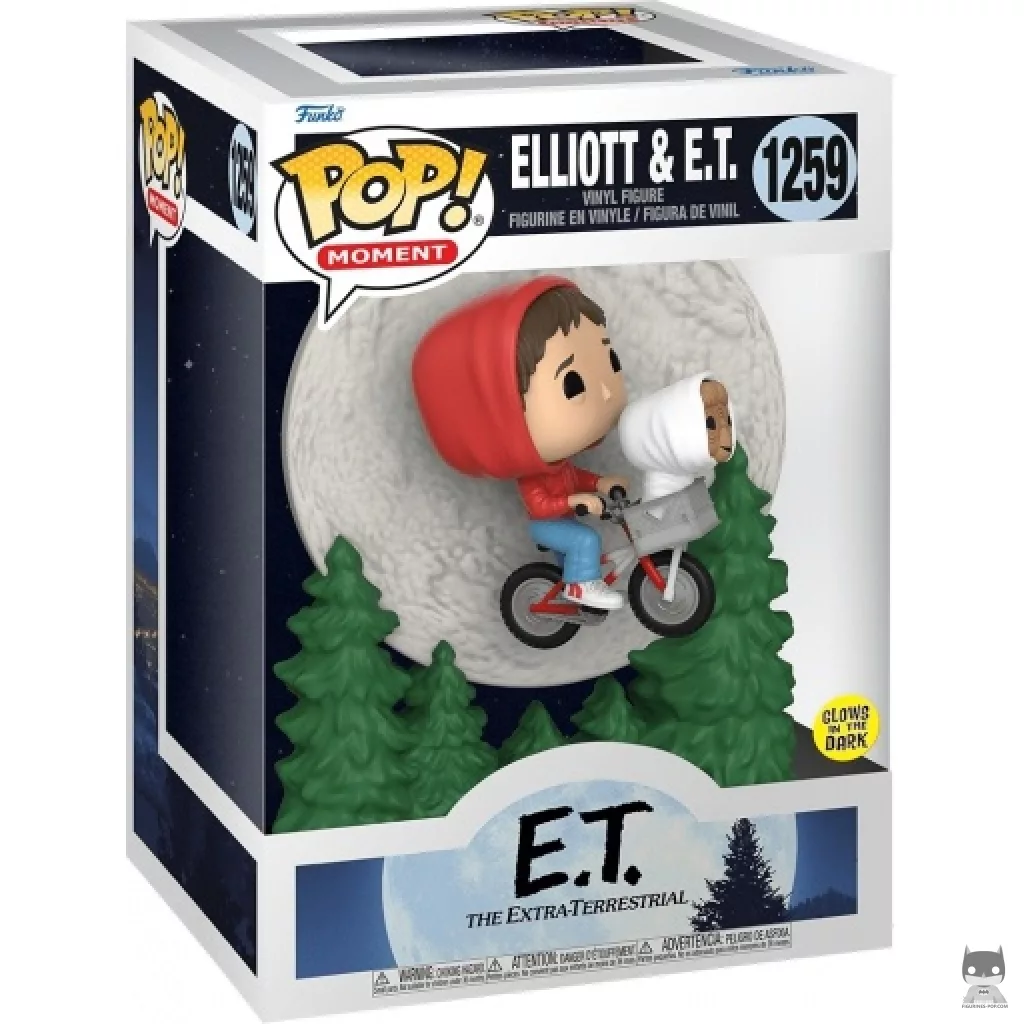 Figurine Funko POP Elliot & E.T. Vol à Vélo (Glow in the Dark) avec boîte