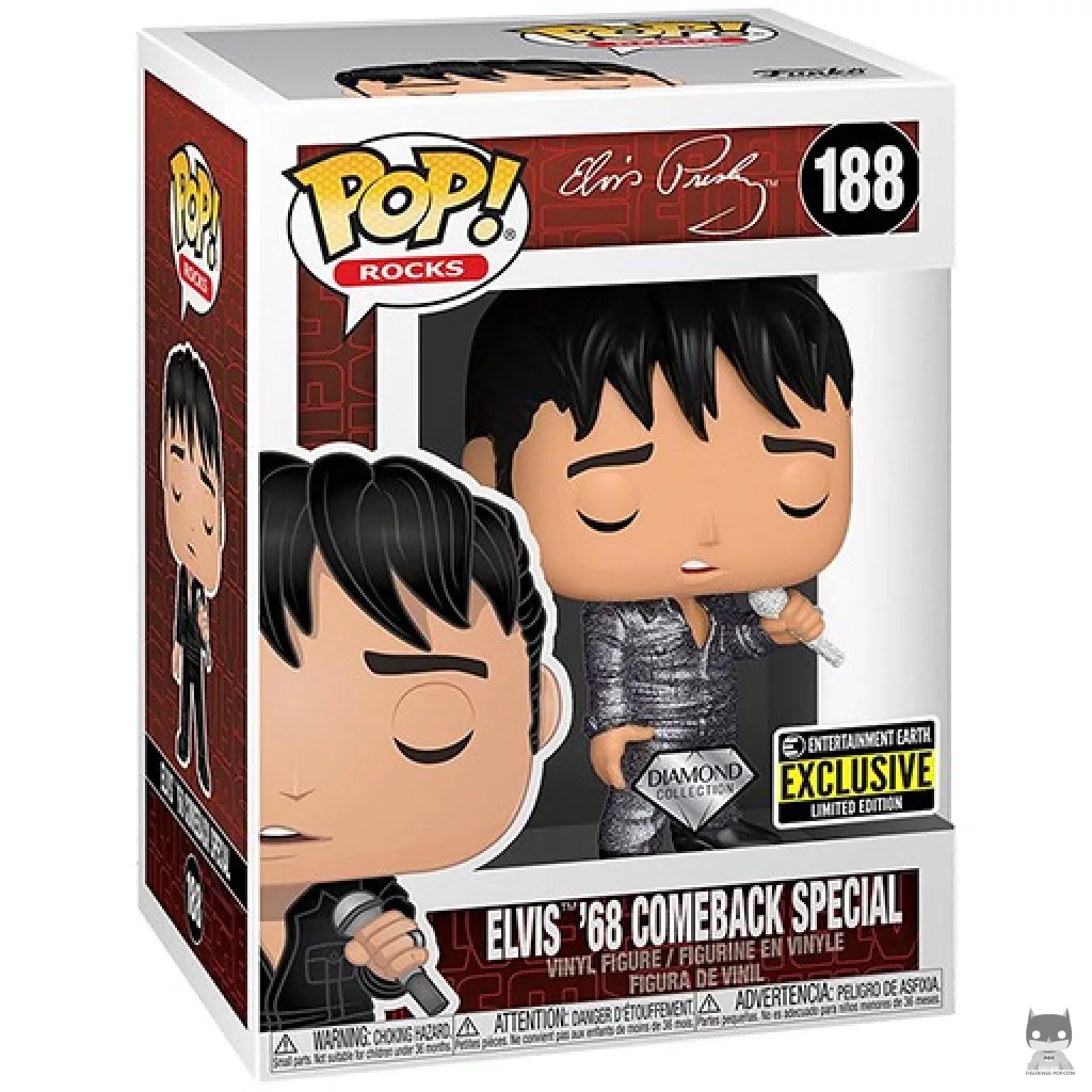 Figurine Funko POP Elvis'68 Comeback Special (Diamond Glitter) avec boîte