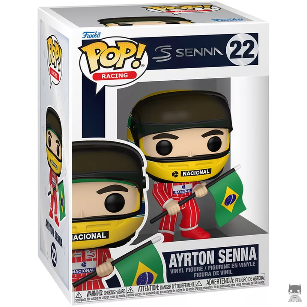 Figurine Funko POP Ayrton Senna avec le drapeau brésilien avec boîte
