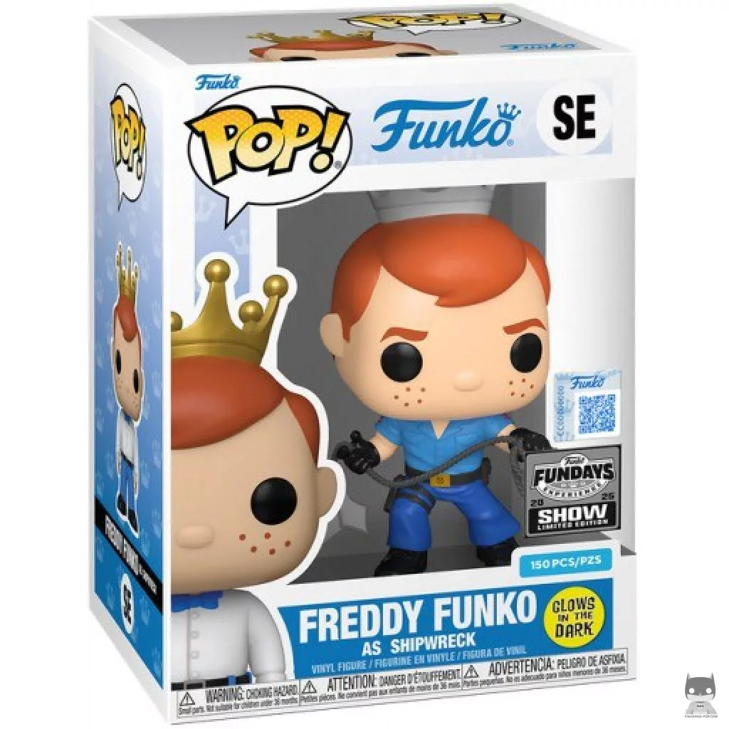 Figurine Funko POP Freddy Funko en Shipwreck (Glow in the Dark) avec boîte