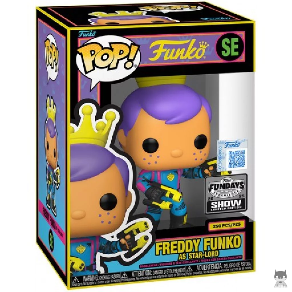 Figurine Funko POP Freddy Funko en Star-Lord (Black Light) avec boîte