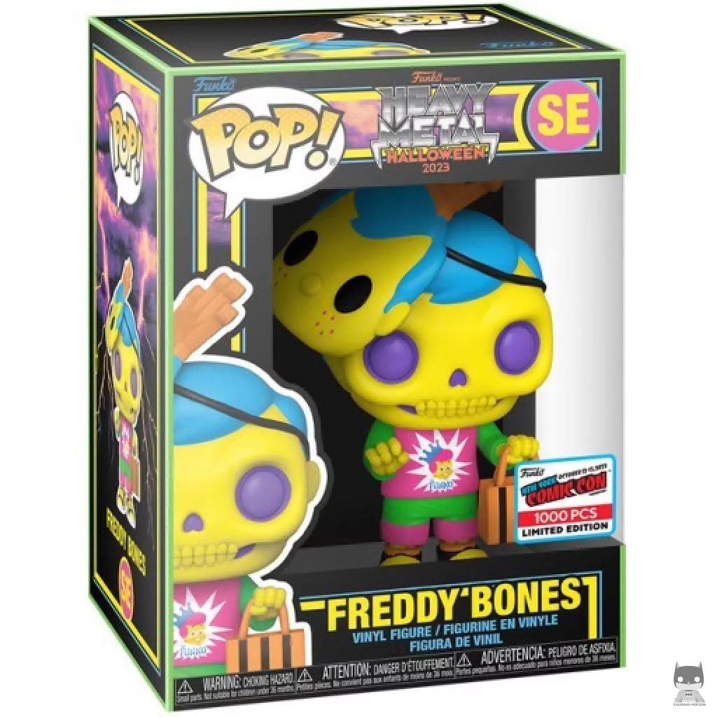 Figurine Funko POP Freddy Squelette (Heavy Metal) (Black Light) avec boîte