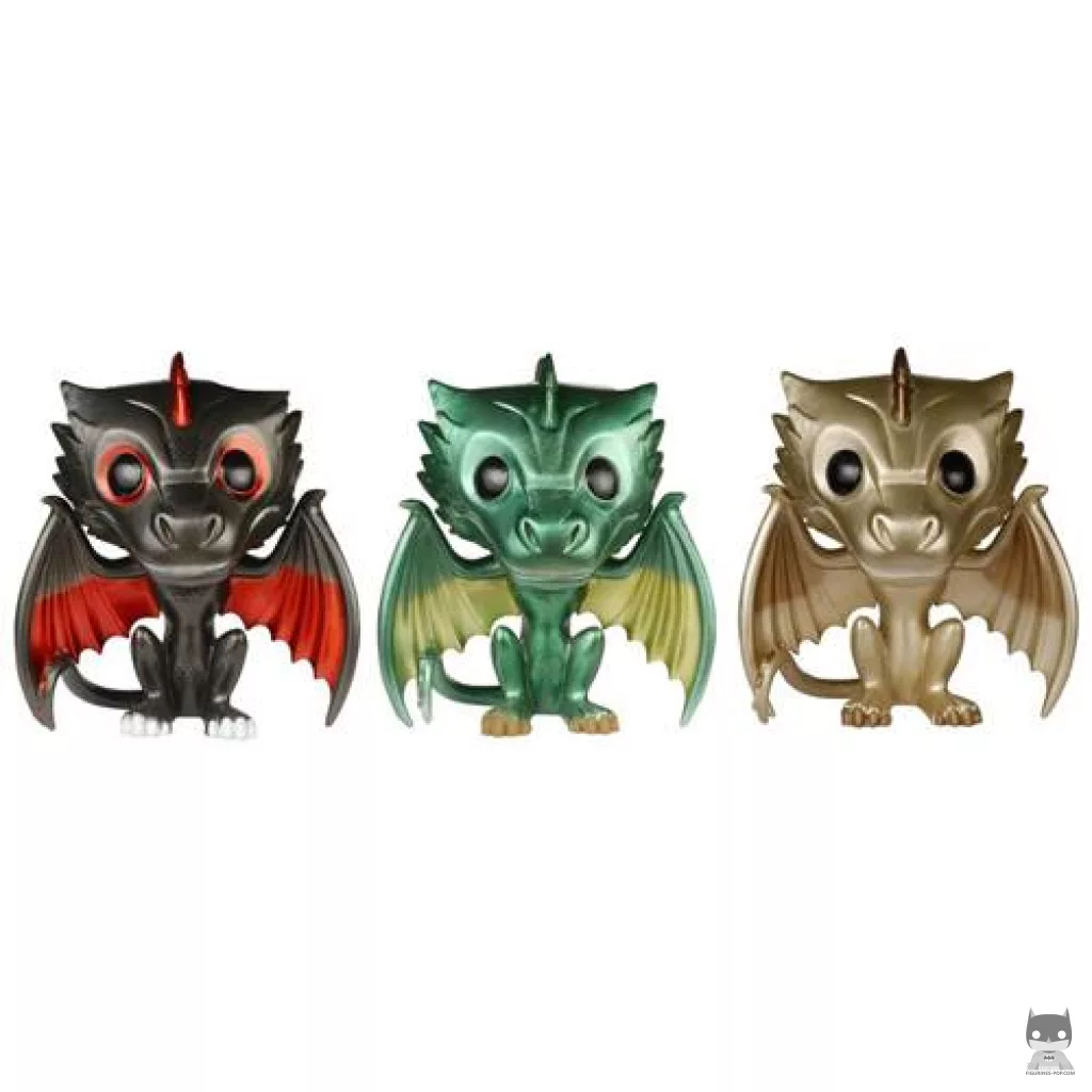Figurine Funko POP Drogon, Viserion, & Rhaegal (Metallic) (Game of Thrones)