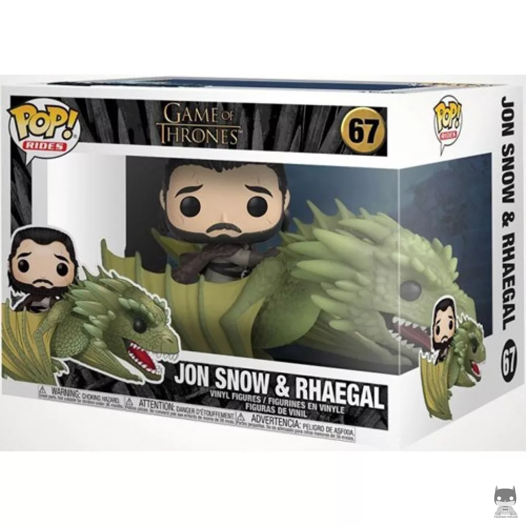 Figurine Funko POP Jon Snow chevauchant Rhaegal avec boîte