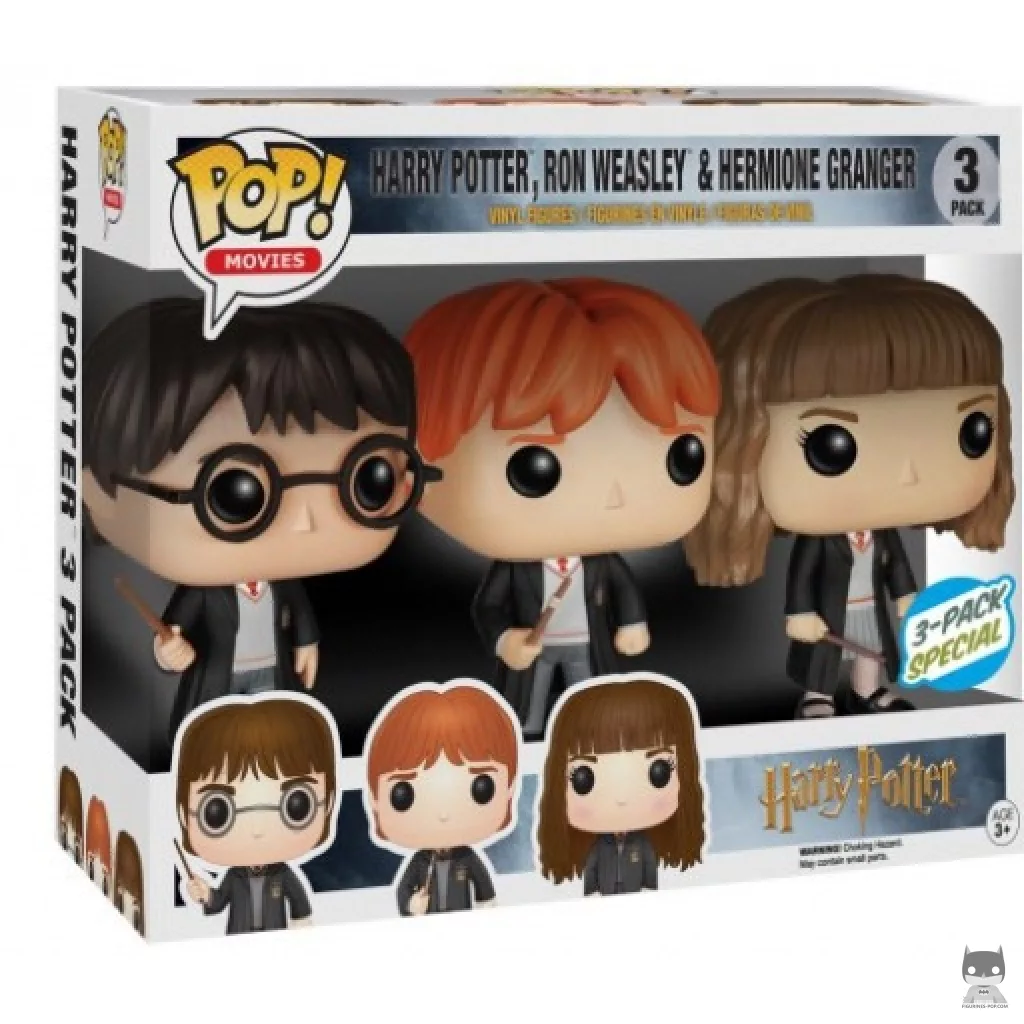 Figurine Funko POP Harry Potter, Ron Weasley & Hermione Granger avec boîte