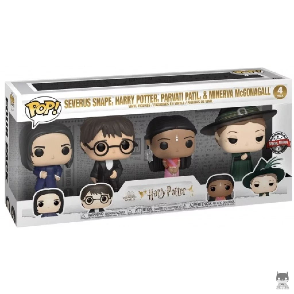 Figurine Funko POP Severus Snape, Harry Potter, Parvati Patil, & Minerva McGonagall avec boîte