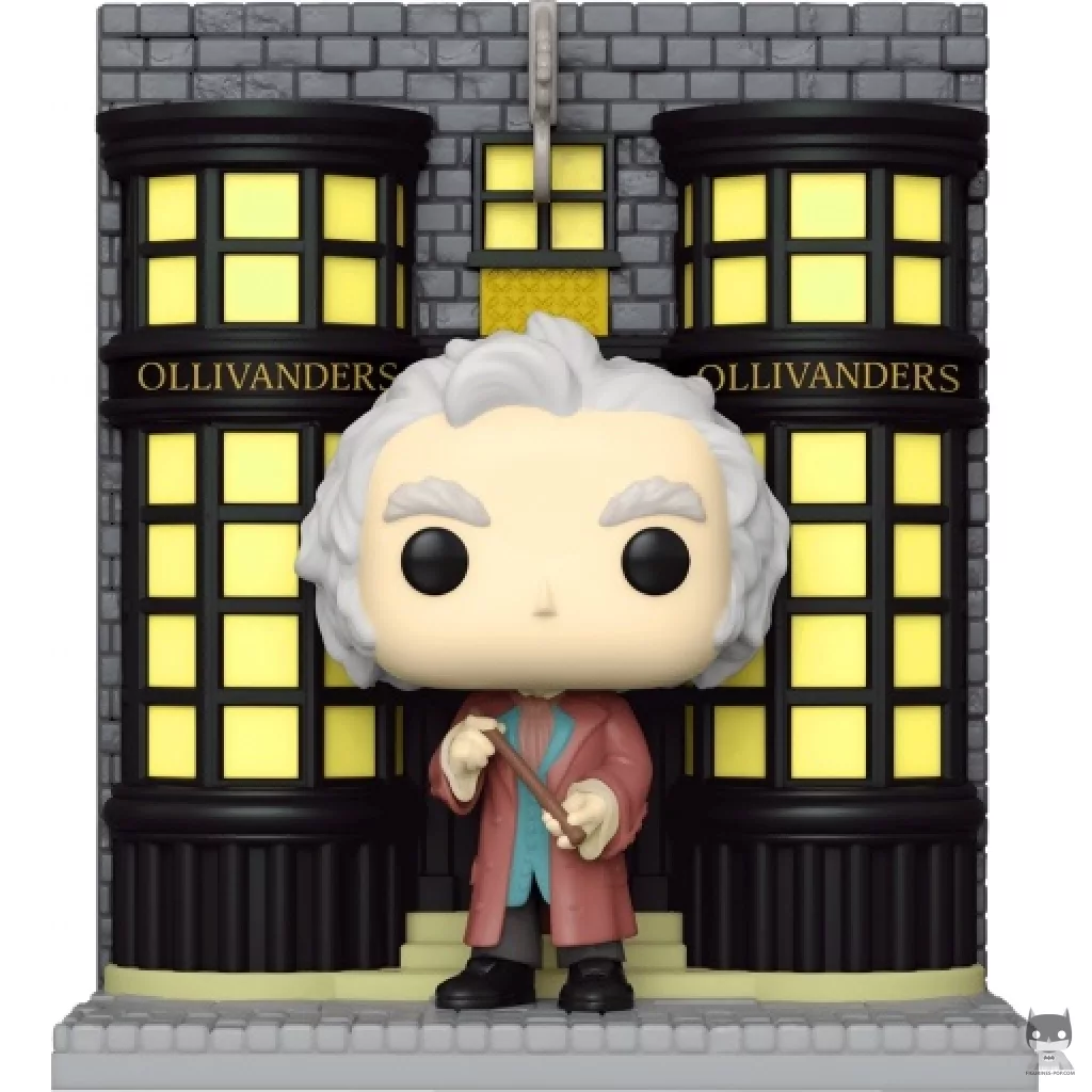 Figurine Funko POP Garrick Ollivander devant Boutique de Baguettes Magiques Ollivanders (Chemin de Traverse) (Harry Potter)