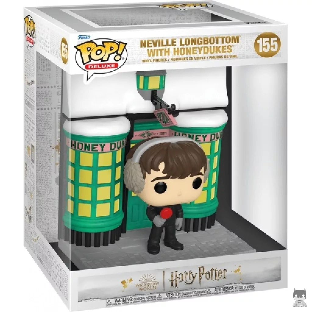 Figurine Funko POP Neville Longbottom devant Honeydukes (Pré-au-Lard) avec boîte