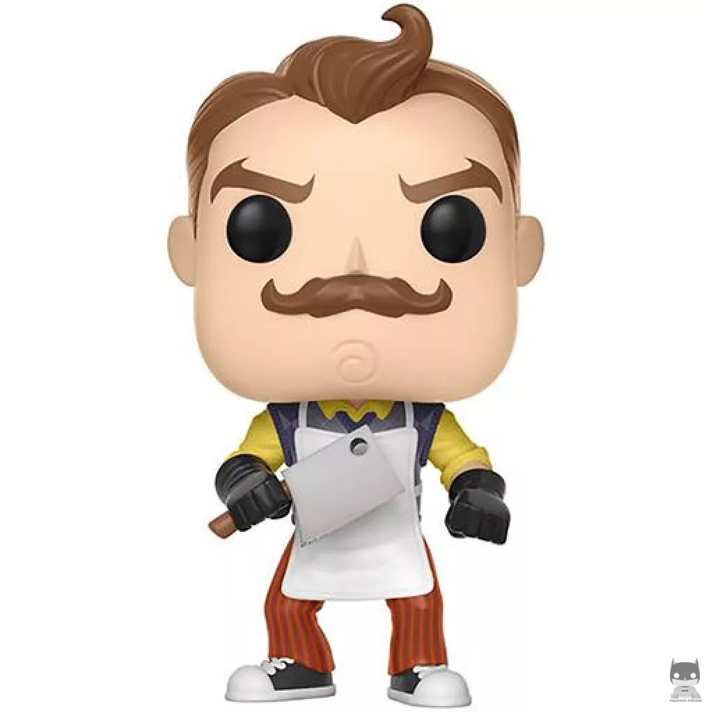 Figurine Funko POP Le Voisin avec tablier et couperet (Hello Neighbor)