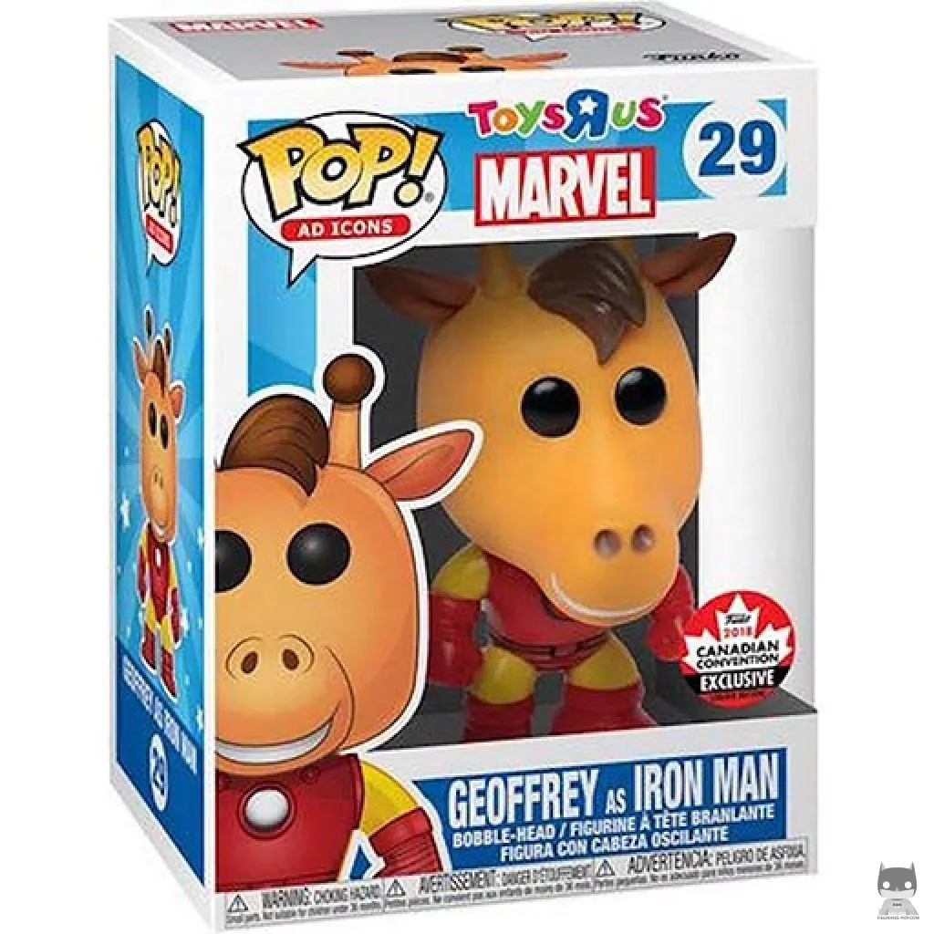 Figurine Funko POP Geoffrey la Girafe (en Iron Man) avec boîte