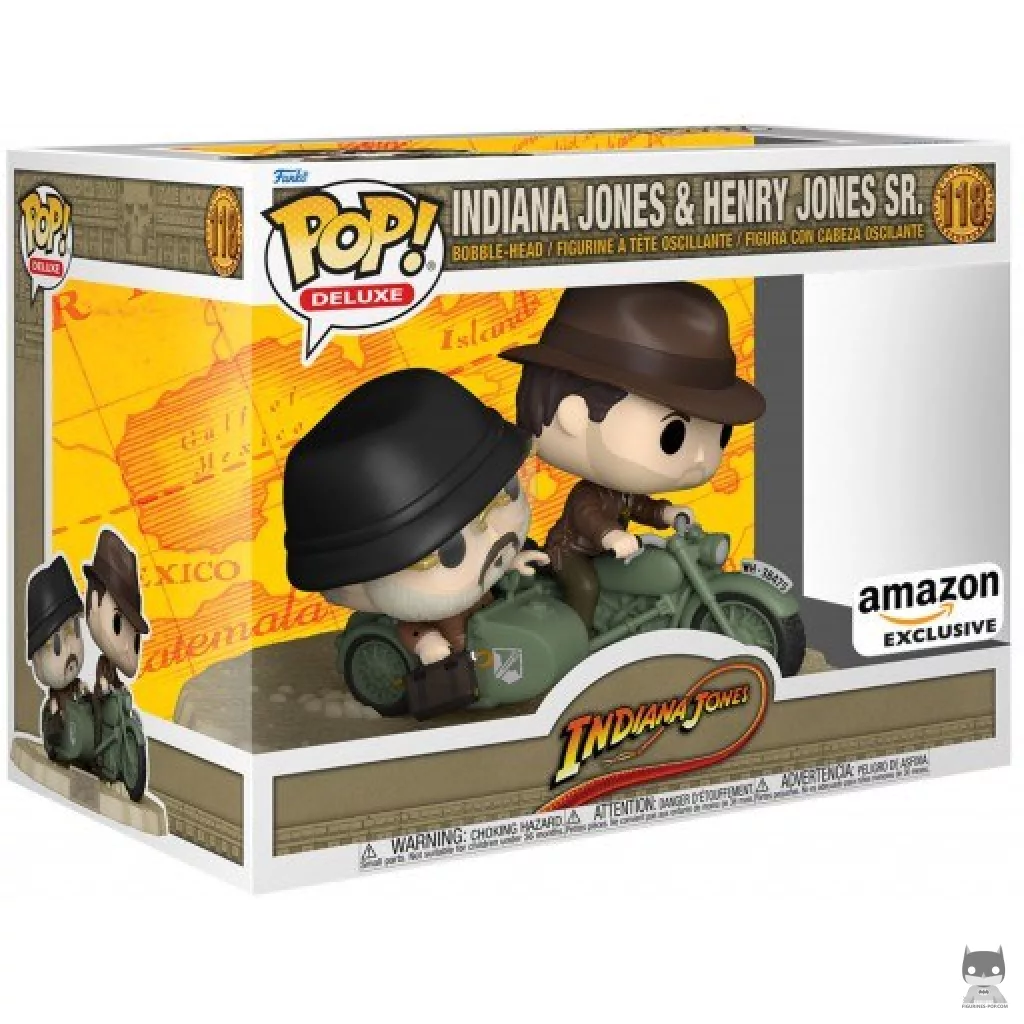 Figurine Funko POP Indiana Jones et Henry Jones à moto avec boîte