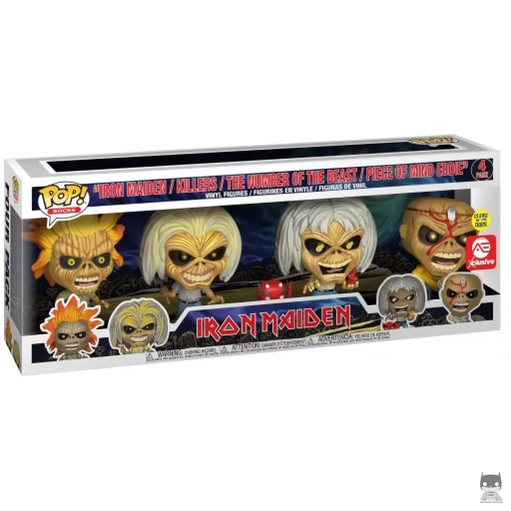Figurine Funko POP Iron Maiden, Killers, The Number of the Beast & Piece of Mind Eddie avec boîte