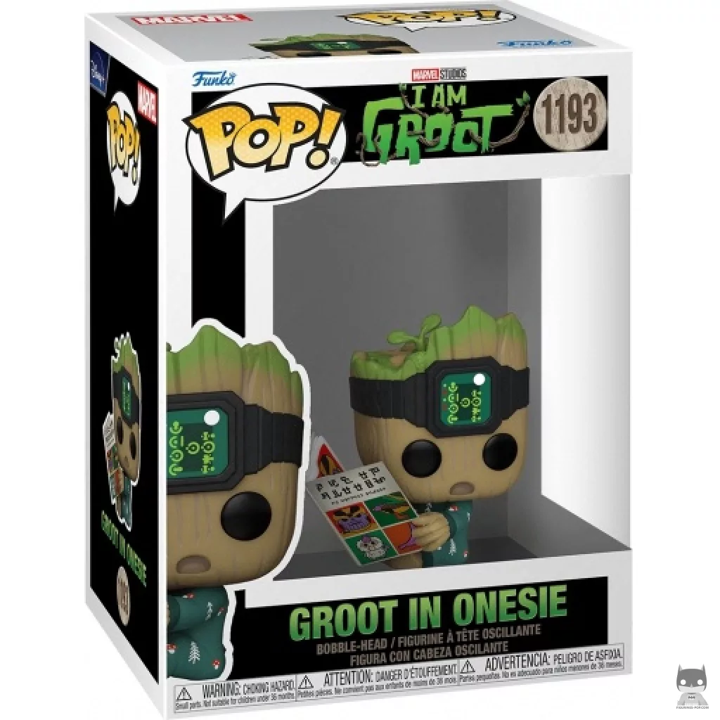 Figurine Funko POP Groot en Grenouillère assis avec boîte