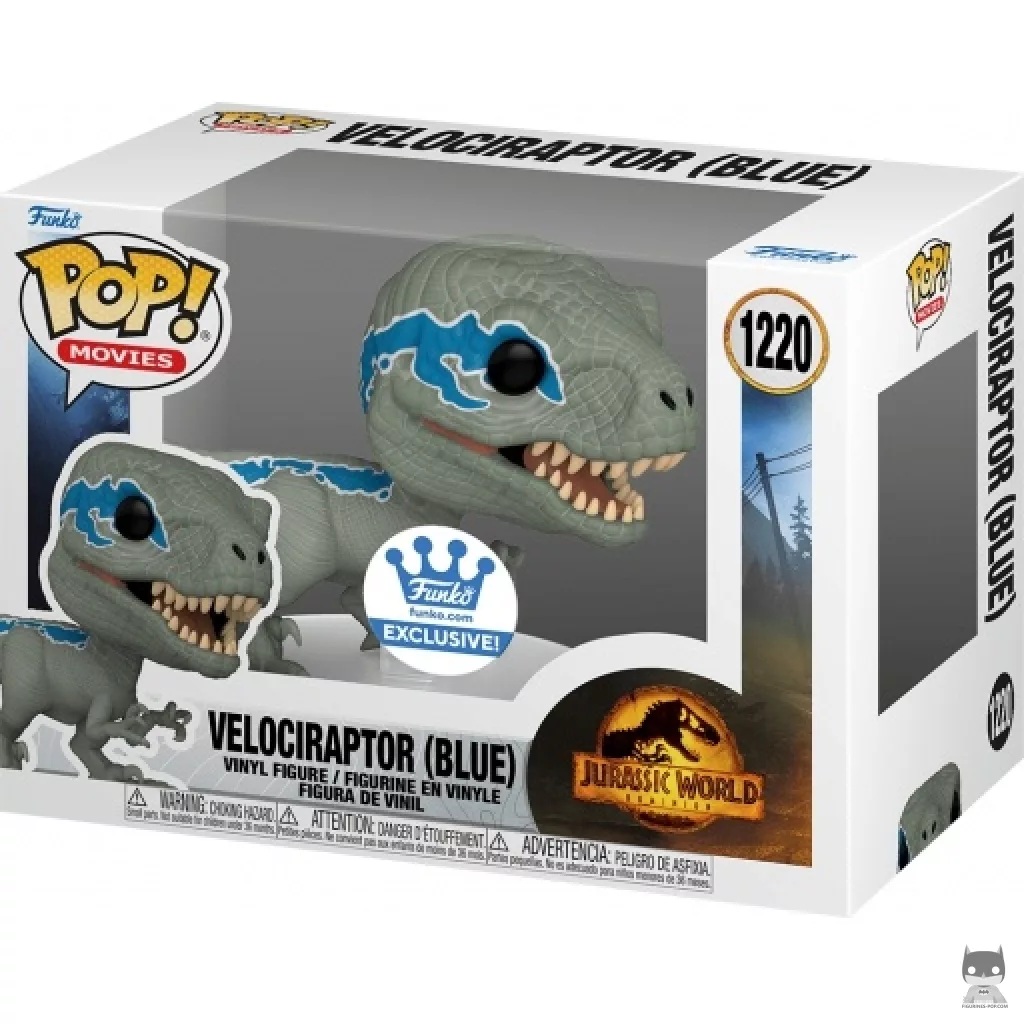 Figurine Funko POP Velociraptor (Blue) (Alt) avec boîte