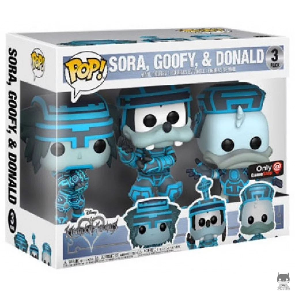 Figurine Funko POP Sora, Dingo & Donald (Tron) avec boîte