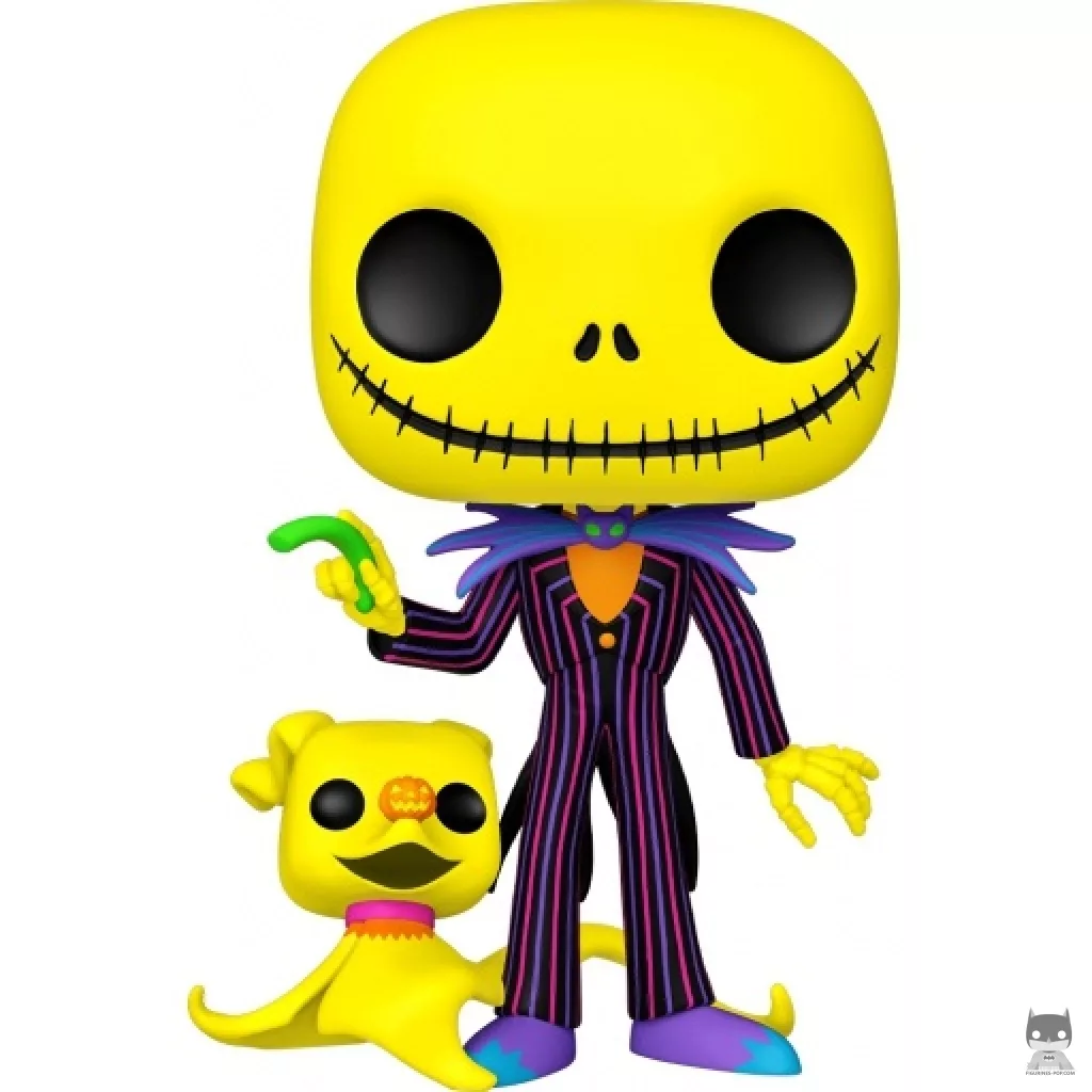 Figurine Funko POP Jack Skellington avec Zero (Supersized & Blacklight) (L'Etrange Noël de M. Jack)